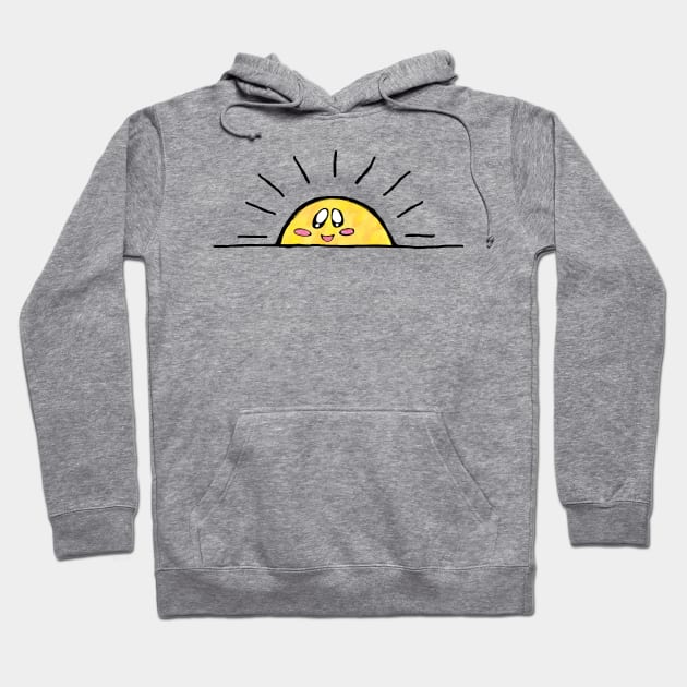 Happy Hand Drawn Rising Sun Hoodie by bumblefuzzies